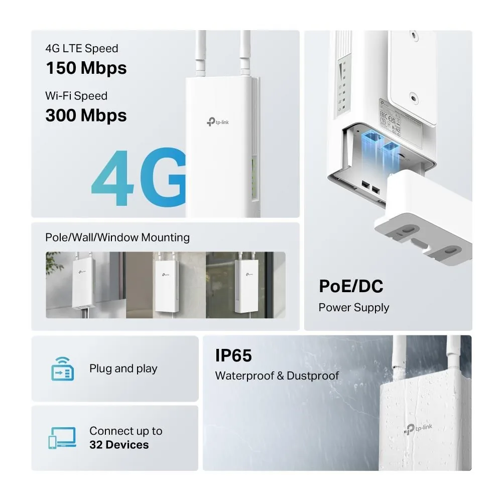 TP-Link TL-MR100-Outdoor V1 - Bezdrátový router - WWAN switch s 1 ...